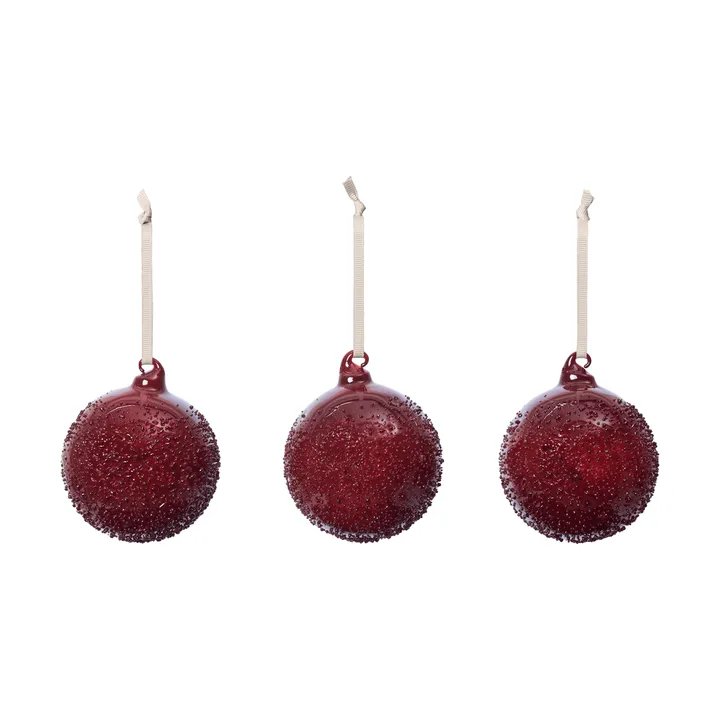 Flurry kerstballen 3-pack - M, Picante Red - Ferm Living