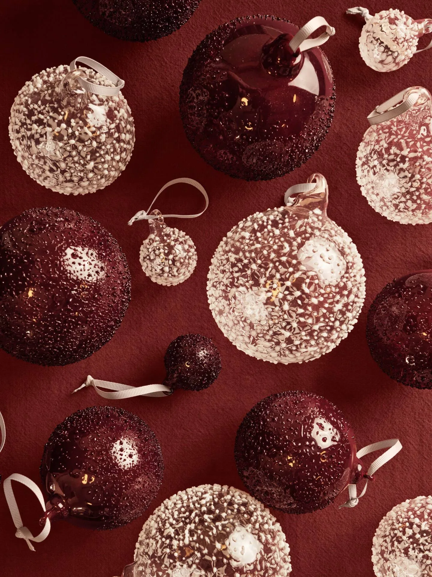 Flurry kerstballen 3-pack, M, Picante Red Ferm Living