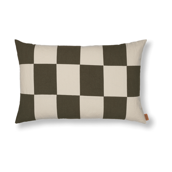 Fold patchwork kussenhoes 40x60 cm - Dark Olive -undyed - Ferm Living