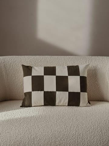 Fold patchwork kussenhoes 40x60 cm - Dark Olive -undyed - Ferm Living