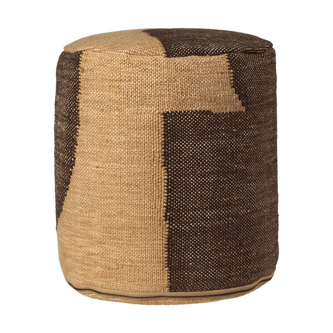 Forene cylinder pouf zitpoef Ø38x42 cm, Tan-Chocolate Ferm Living