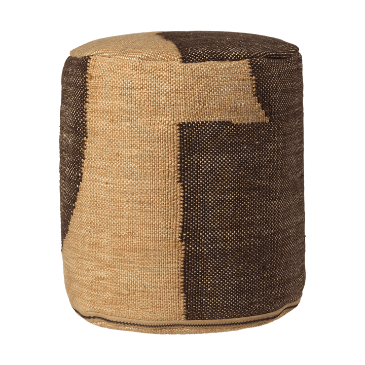 Forene cylinder pouf zitpoef Ø38x42 cm - Tan-Chocolate - ferm LIVING