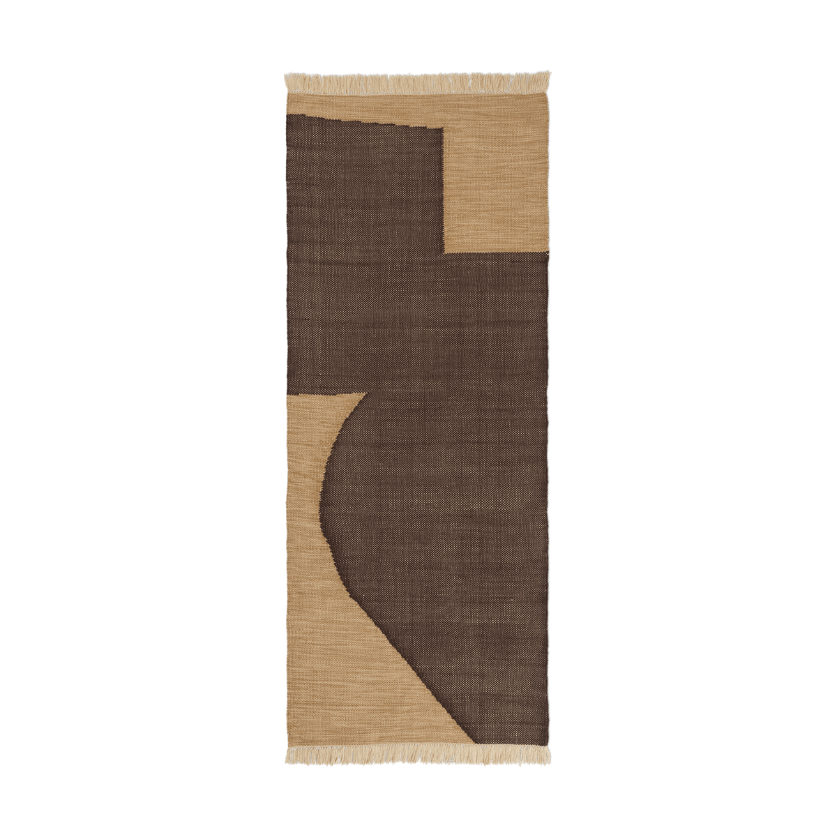 ferm LIVING Forene gangloper Tan-Chocolate, 80x200 cm