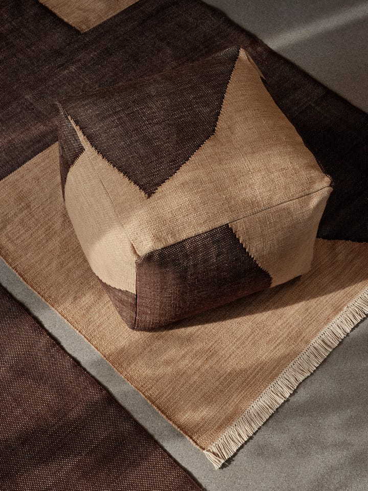 Forene square pouf zitpoef 60x60x40 cm, Tan-Chocolate Ferm Living