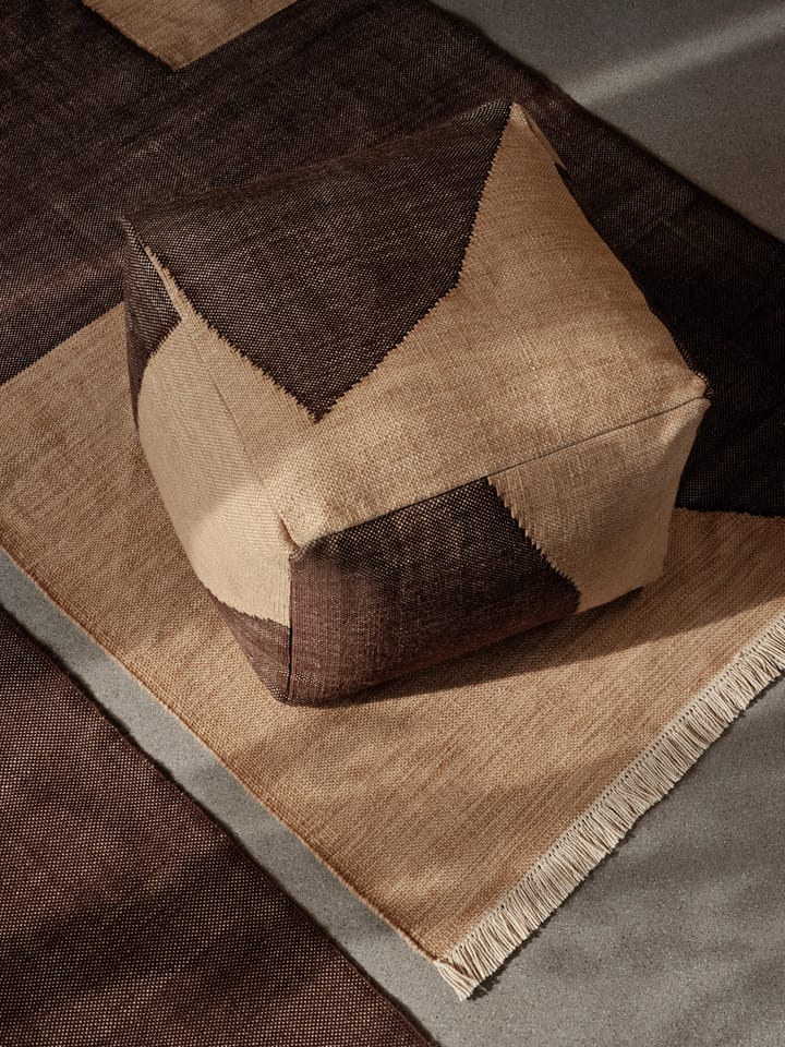 Forene square pouf zitpoef 60x60x40 cm - Tan-Chocolate - ferm LIVING