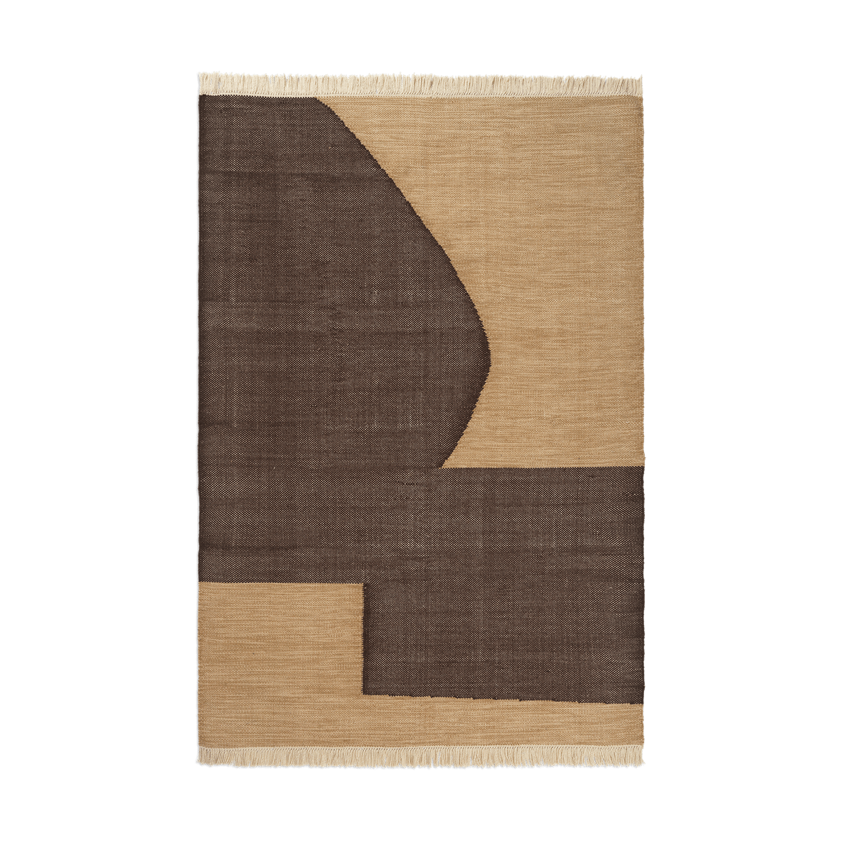 ferm LIVING Forene vloerkleed Tan-Chocolate, 140x200 cm