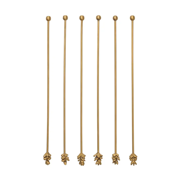 Forest cocktailprikkers 6-pack - Messing - Ferm Living
