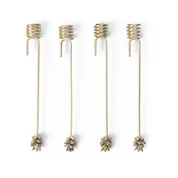 Forest kaarsenhouder voor kerstboom 4-pack - Brass - Ferm Living
