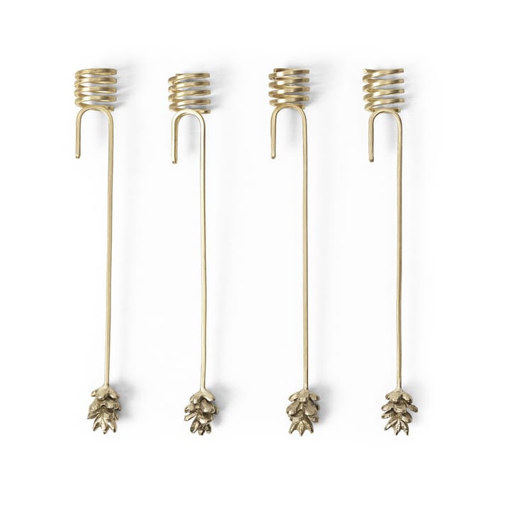 Forest kaarsenhouder voor kerstboom 4-pack, Brass Ferm Living