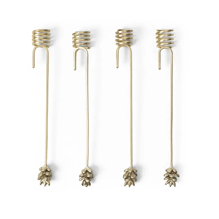Forest kerstboomkaarsenhouders 4-pack - Brass - Ferm Living