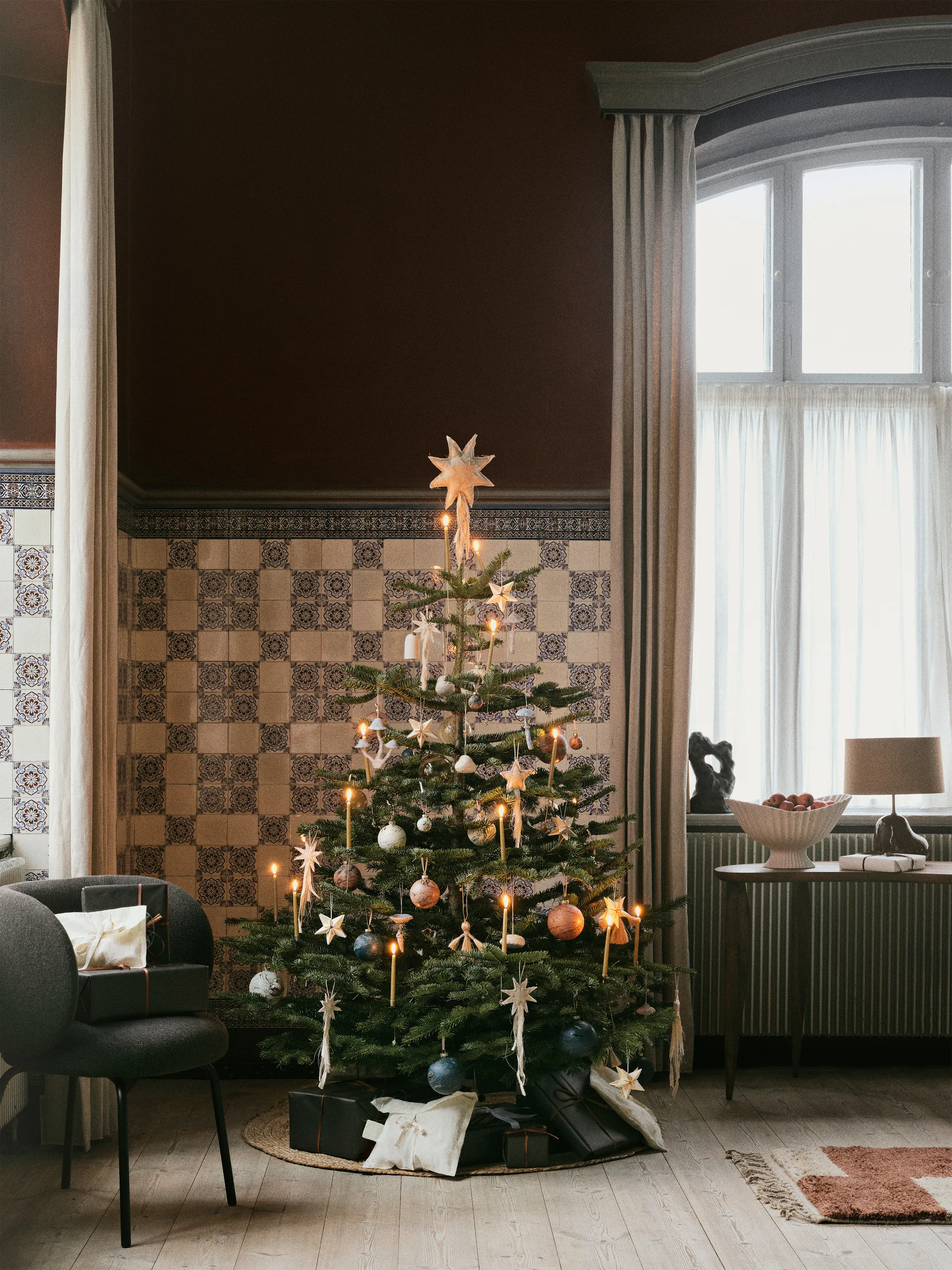 Forest kerstboomkaarsenhouders 4-pack, Brass Ferm Living