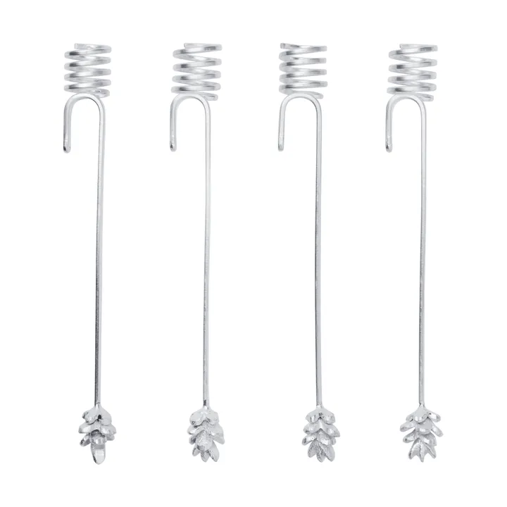 Forest kerstboomkaarsenhouders 4-pack - Zilverkleurig - Ferm Living