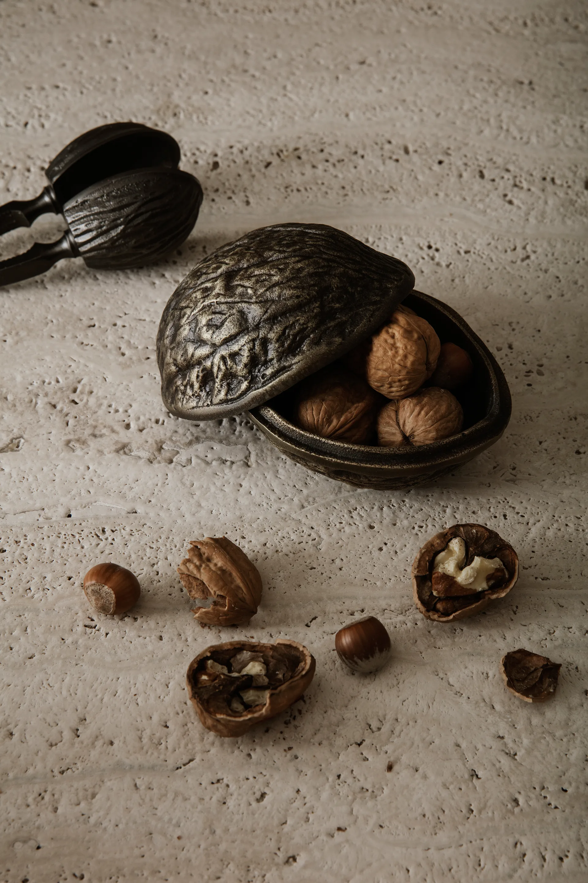 Forest nut box notenschaaltje met deksel 7,5 cm, Antiek messing Ferm Living