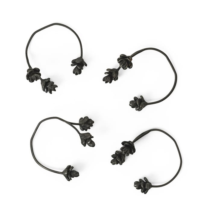Forest servetring 4-pack - Black brass - Ferm Living