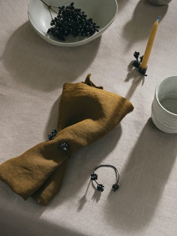 Forest servetring 4-pack - Black brass - Ferm Living