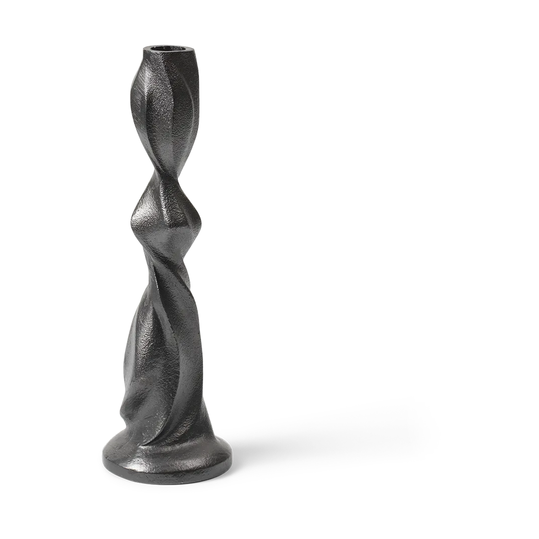 Gale kandelaar 25 cm, Blackened Aluminium Ferm Living