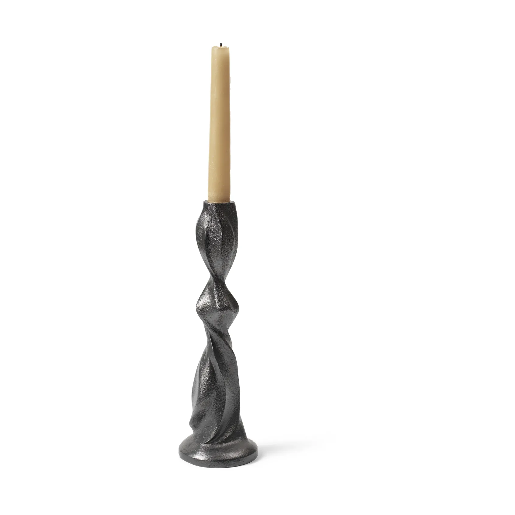 Gale kandelaar 25 cm, Blackened Aluminium Ferm Living