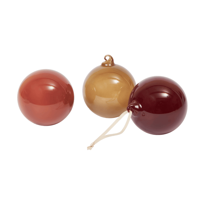 Glass bauble kerstballen L Ø10 cm 3-delig - Roseate Opaque - Ferm Living