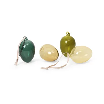 Glass easter eggs 4-pack - Mixed dark - Ferm Living