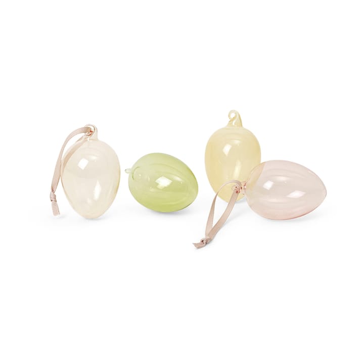 Glass easter eggs 4-pack - Mixed light - Ferm Living