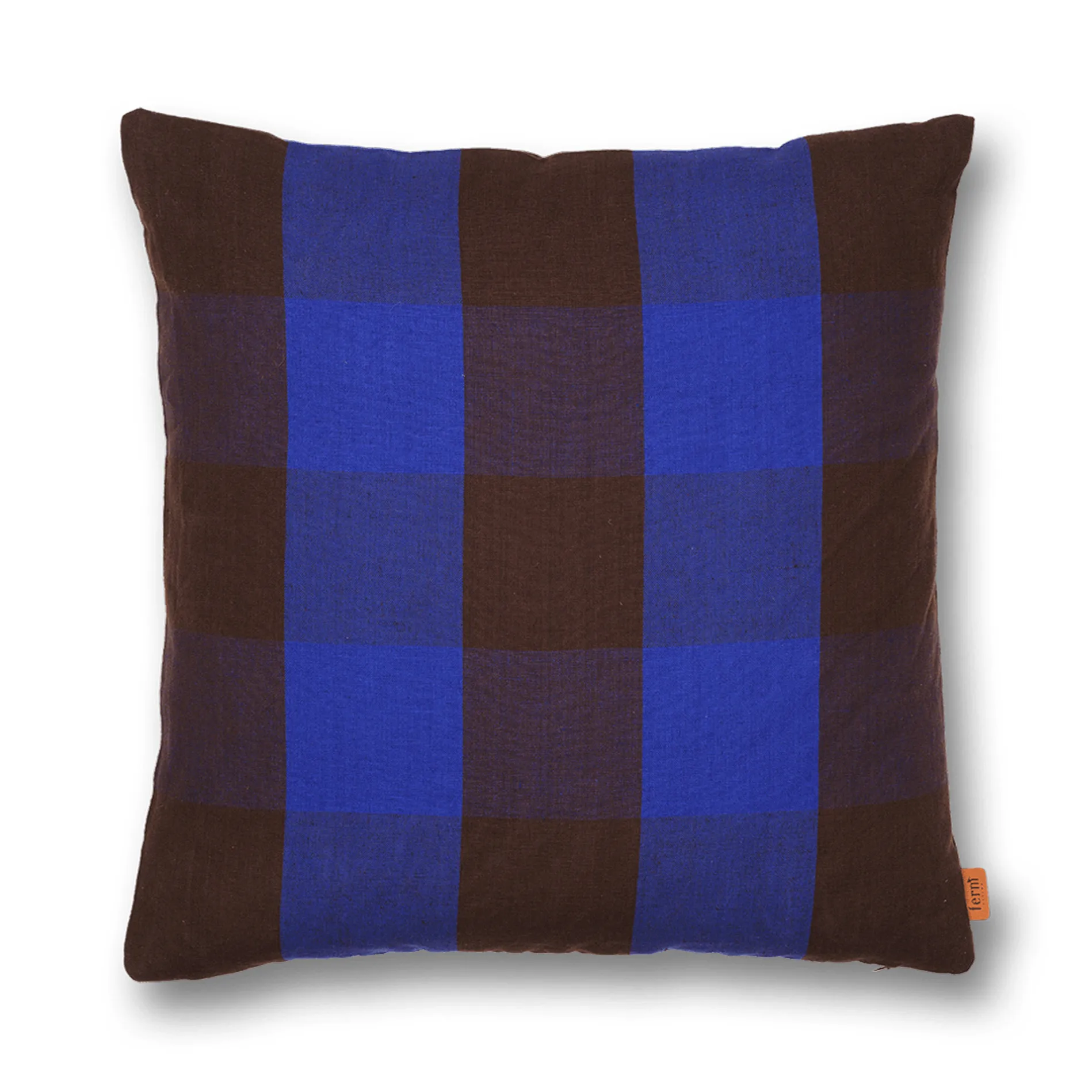 Grand kussen 50x50 cm, Chocolate-bright blue Ferm Living