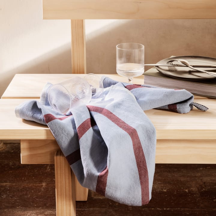 Hale keukenhanddoek 50x70 cm, Faded blue-burgundy Ferm Living