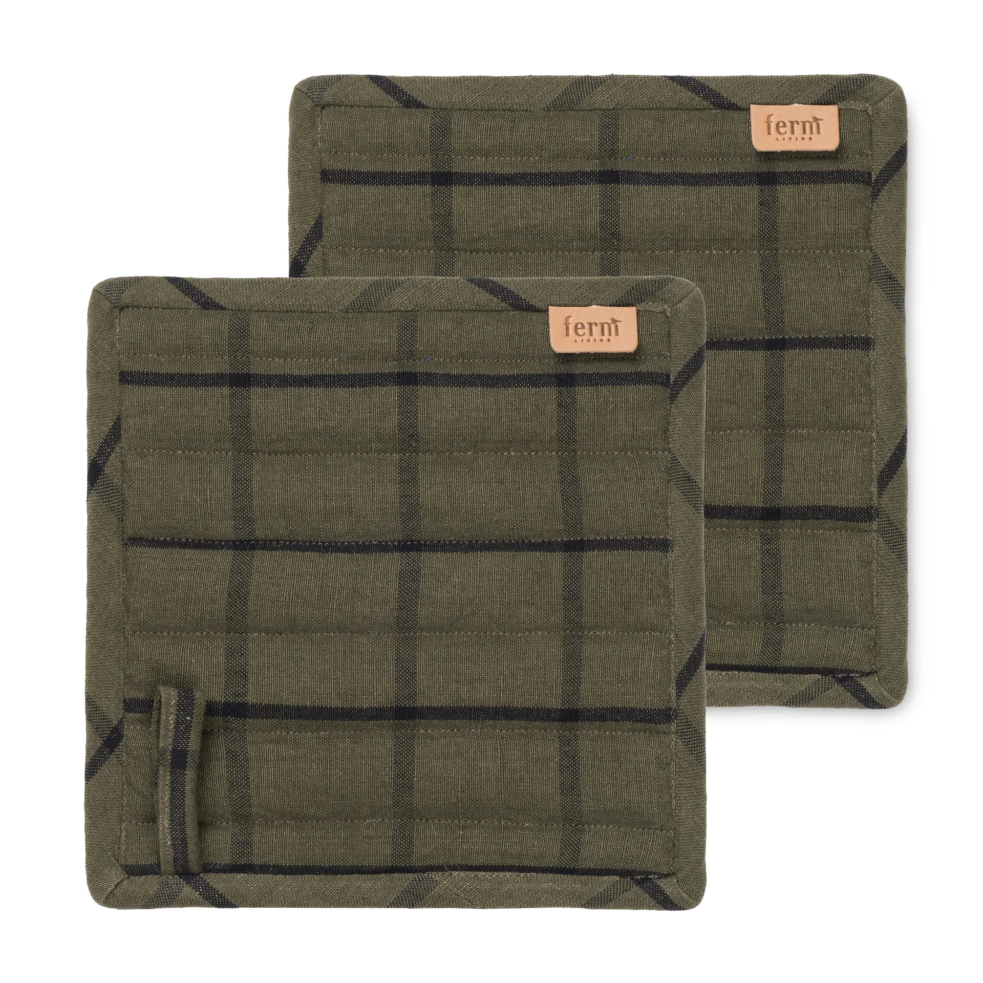 Hale pannenlap 2-pack, Groen-zwart Ferm Living