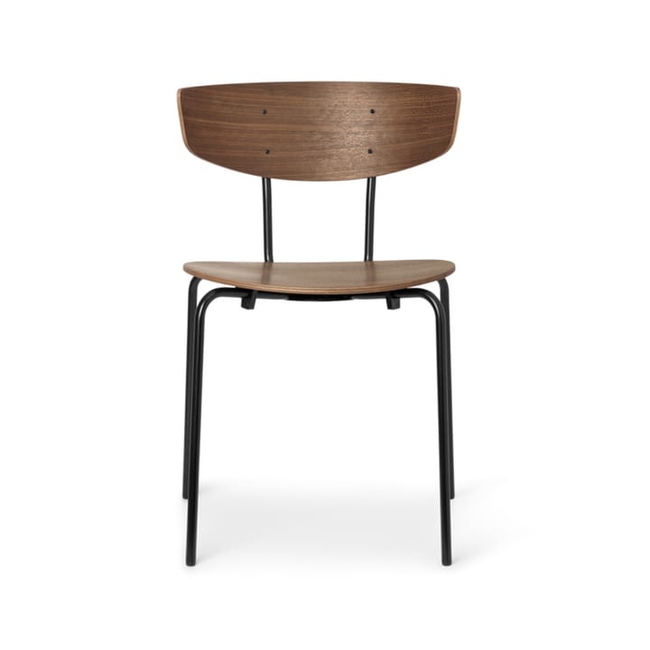 Herman Stoel - walnut, zwart stalen onderstel - Ferm LIVING