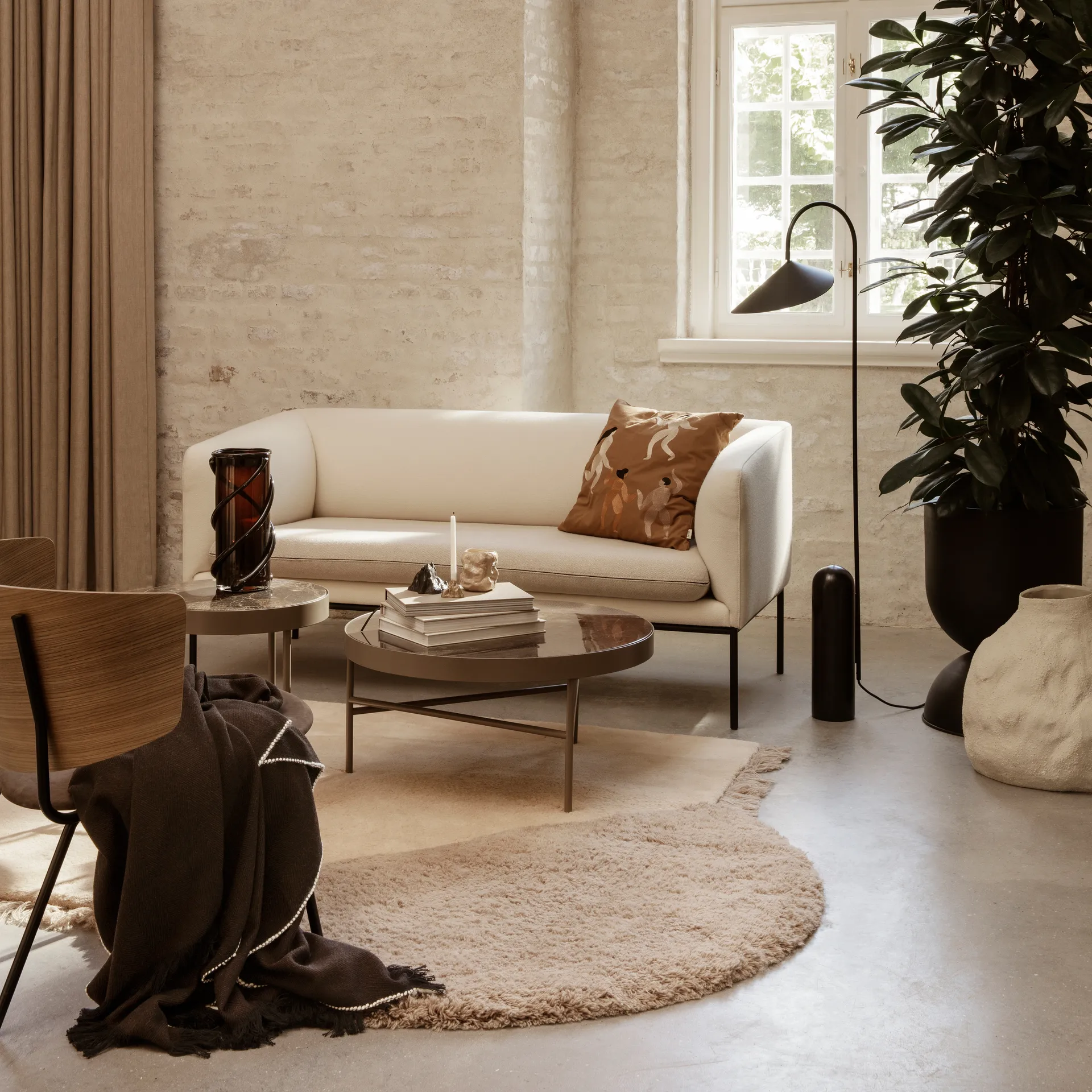 Herringbone plaid 120x180 cm, Dark coffee Ferm Living