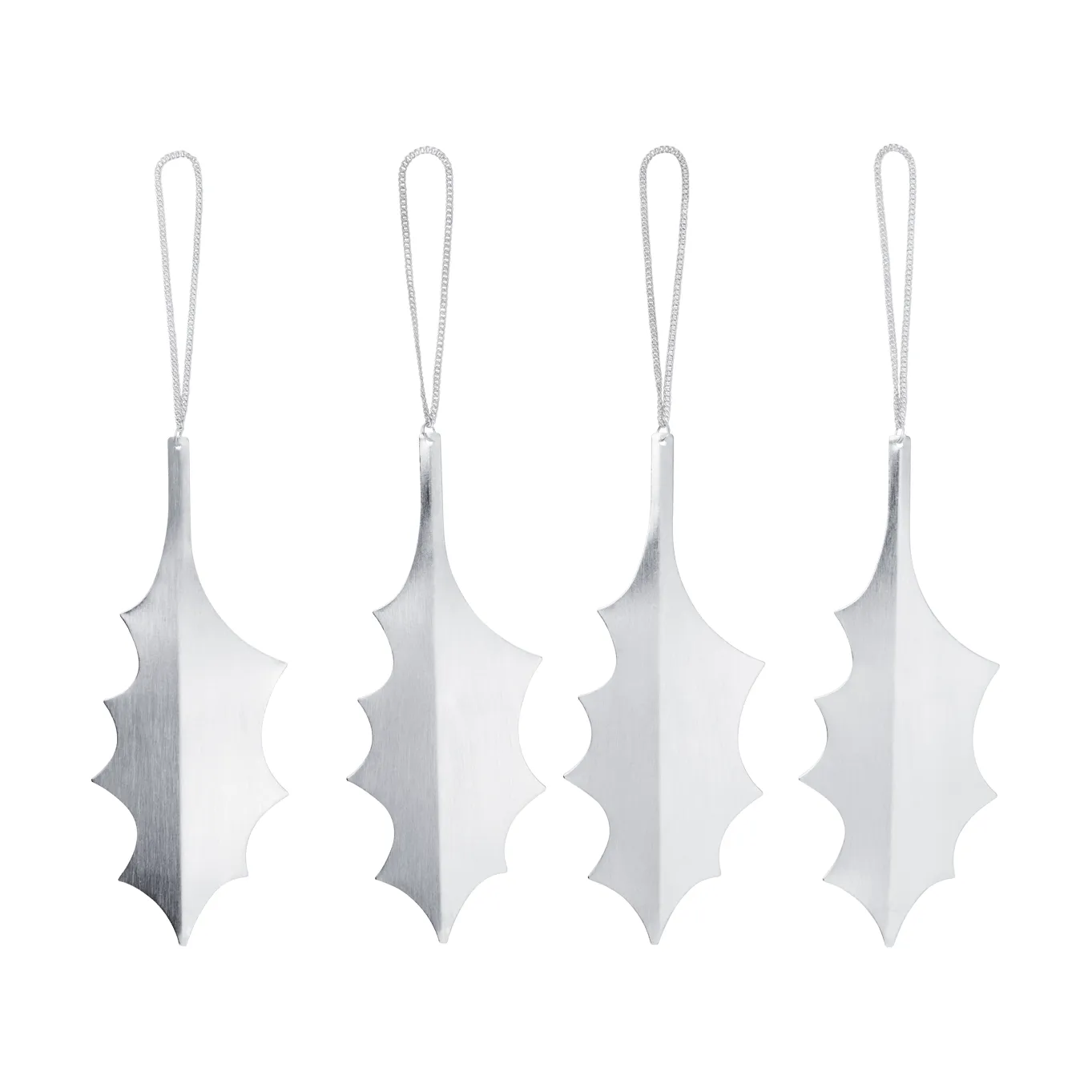 Holly leaf decoratiehanger 13,5 cm 4-pack, Zilverkleurig Ferm Living
