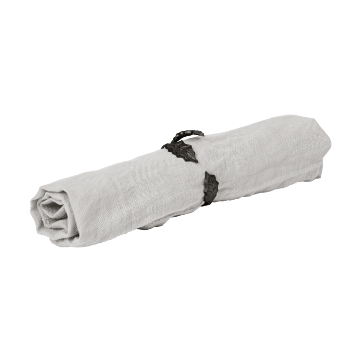 Holly leaf servetring Ø5,3 cm 4-pack, Black Brass Ferm Living