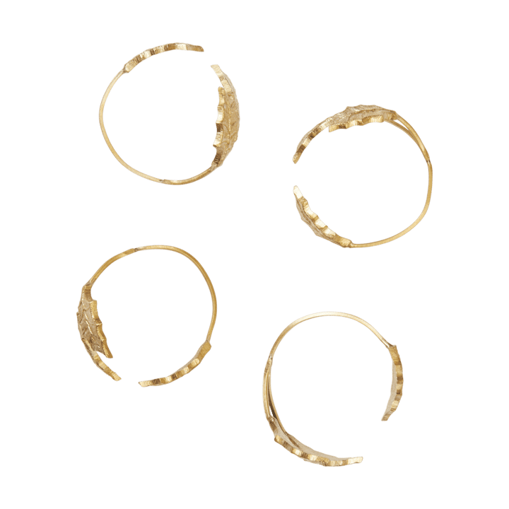 Holly leaf servetring Ø5,3 cm 4-pack - Brass - Ferm Living