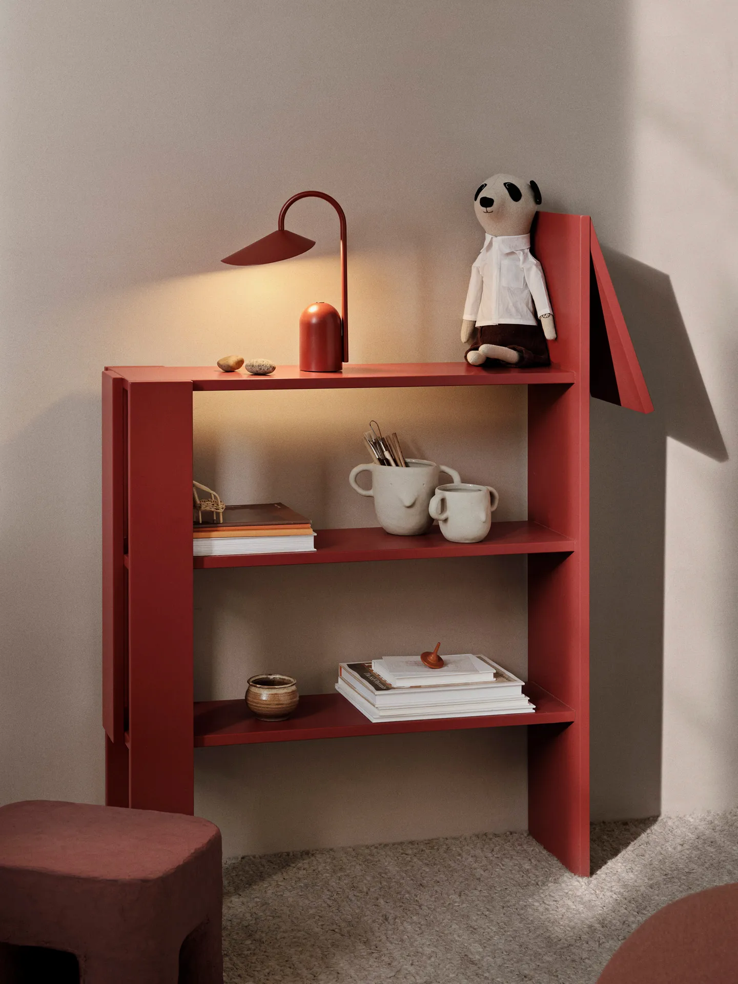Horse boekenplank 91x111 cm, Poppy Red Ferm Living
