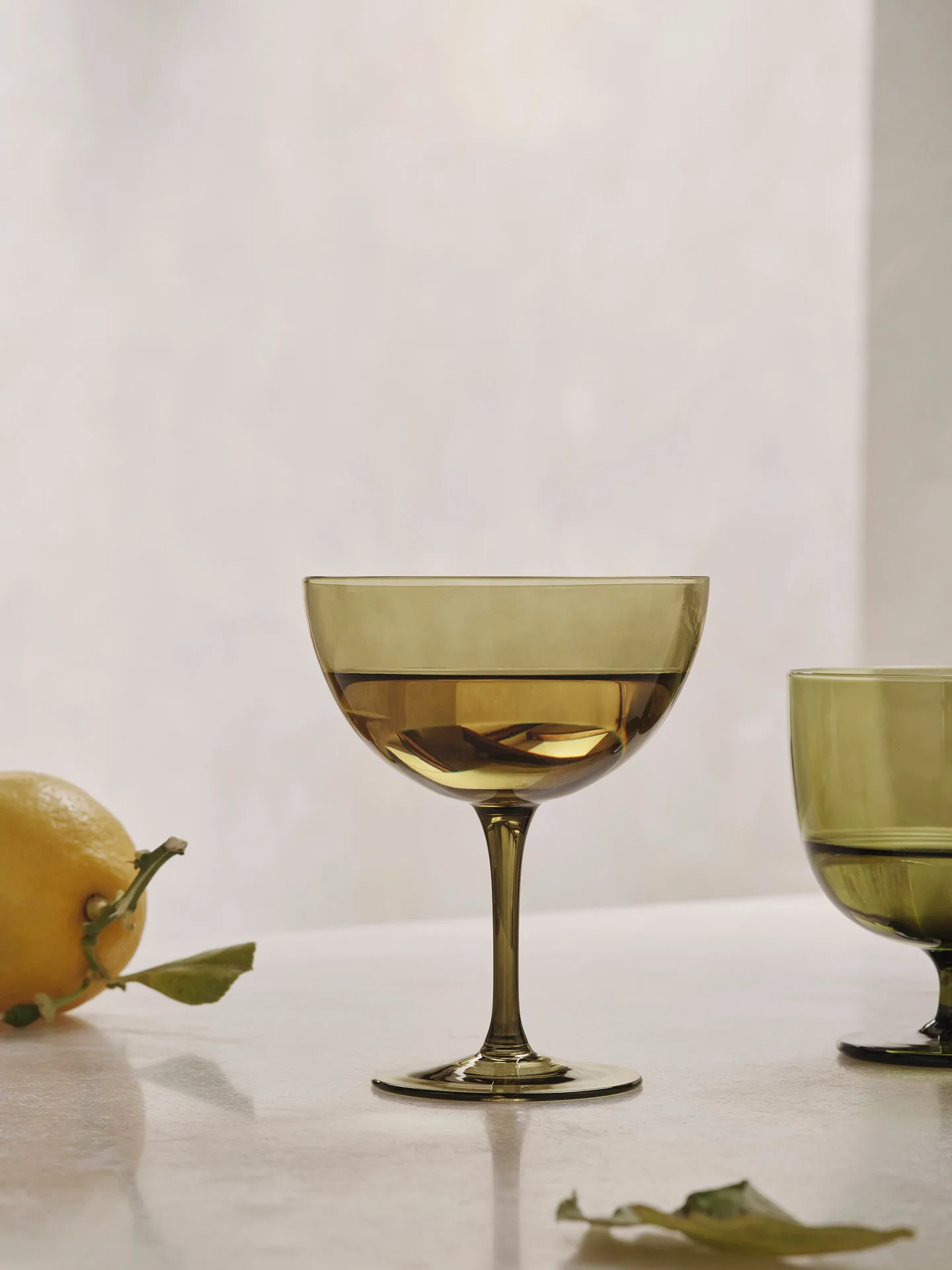 Host cocktailglas 24 cl 2-pack, Moss green Ferm Living