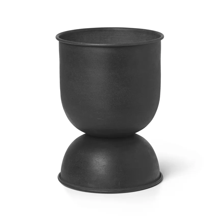 Hourglass bloempot extra small Ø21 cm, Zwart-donkergrijs Ferm Living