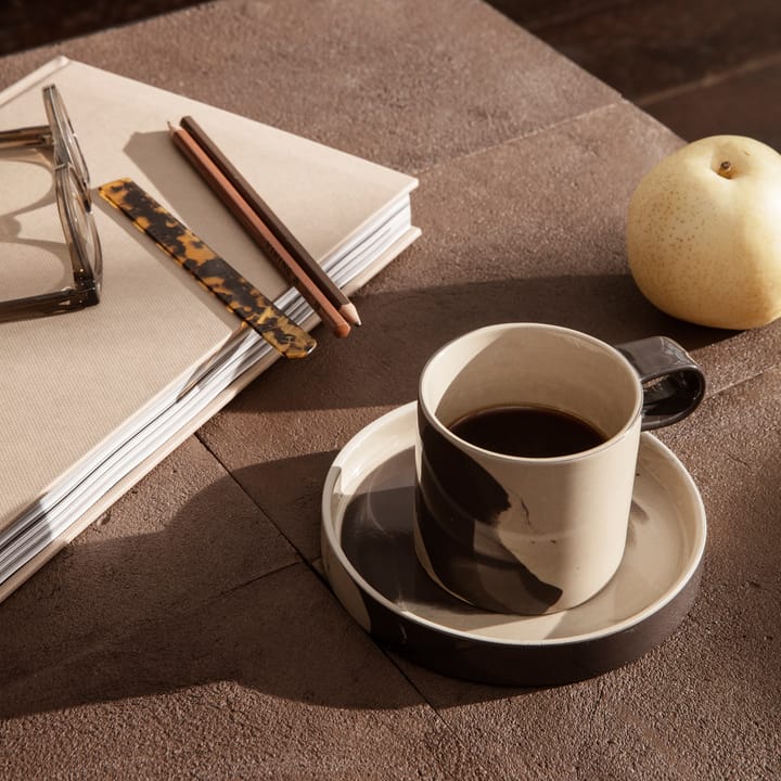 Inlay kop met schotel, Sand-brown Ferm Living