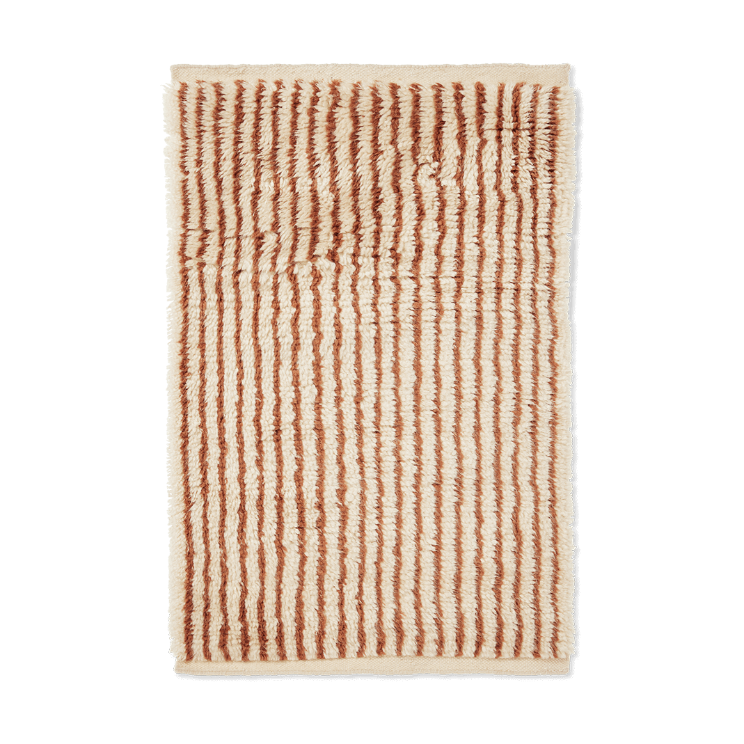 Ferm Living Kami vloerkleed Off white-red brown, 80x120 cm
