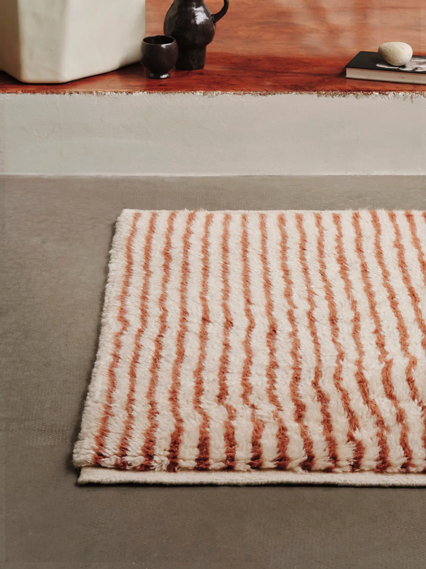 Kami vloerkleed, Off white-red brown, 80x120 cm Ferm Living