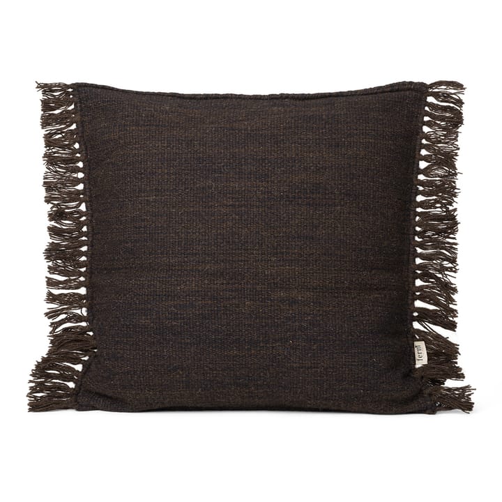 Kelim kussen met franjes S 50x50 cm, Dark melange Ferm Living