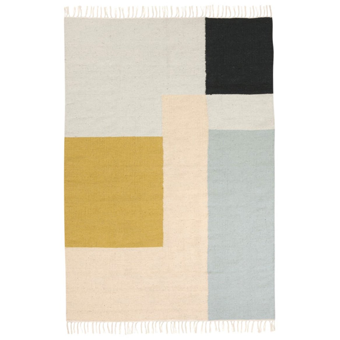 Ferm Living Kelim vloerkleed 160x250 cm Squares | Scandinavisch Interieur | Wollen vloerkleden | Multi
