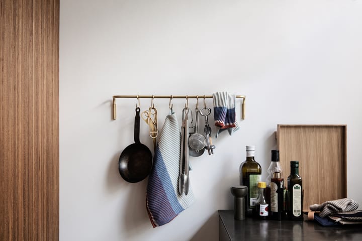 Kitchen keukenstang met 6 st. haken, Messing Ferm Living