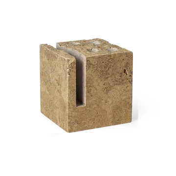 Klint pennenhouder 9x9 cm - Beige travertijn - Ferm Living