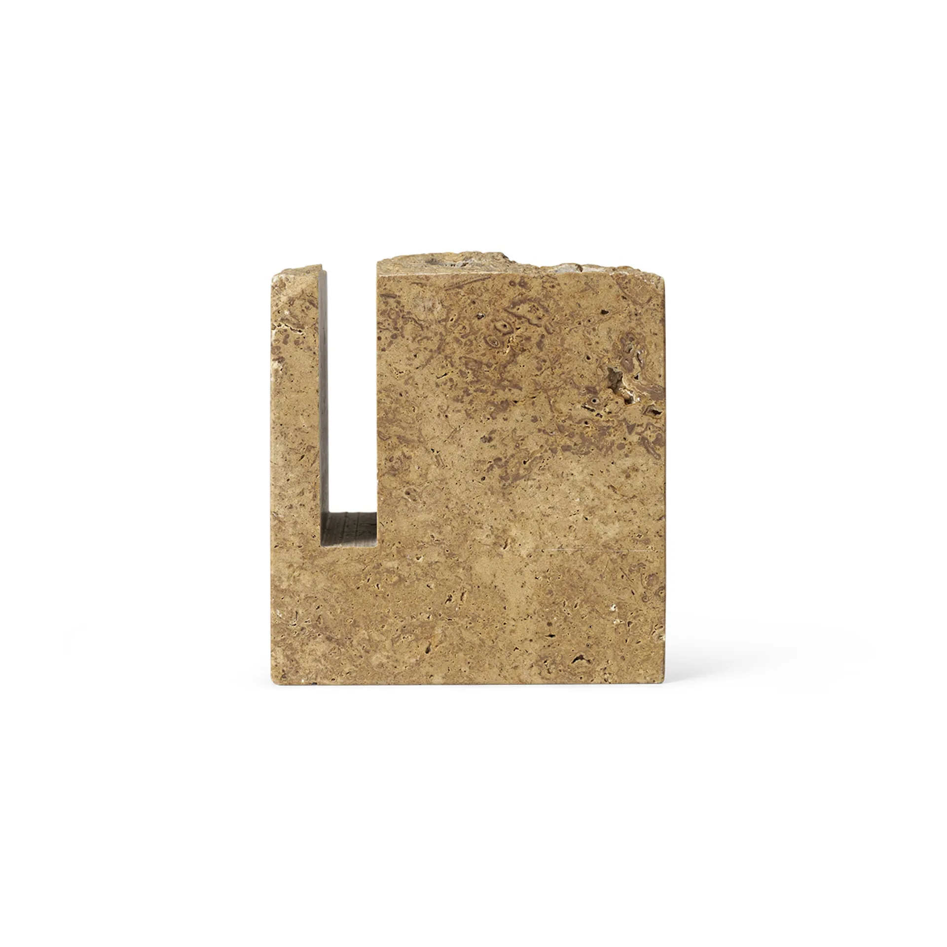 Klint pennenhouder 9x9 cm, Beige travertijn Ferm Living