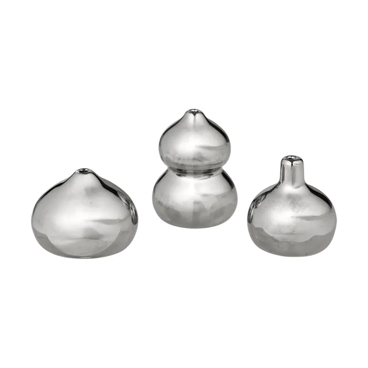 Komo vaas mini set van 3 - Zilverkleurig - Ferm Living