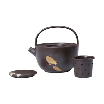 Koyo theepot 0,85 L - Donkerbruin-buff - Ferm Living