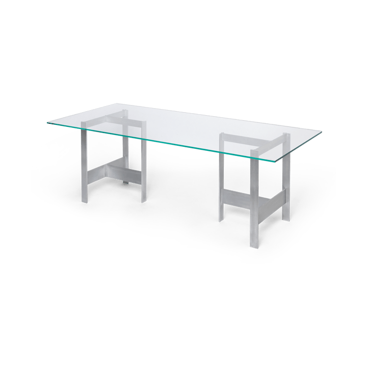 Lager eettafel 90x200 cm - Glass-aluminium - Ferm Living