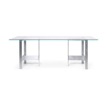 Lager eettafel 90x200 cm - Glass-aluminium - Ferm Living