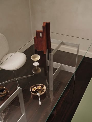Lager eettafel 90x200 cm - Glass-aluminium - Ferm Living