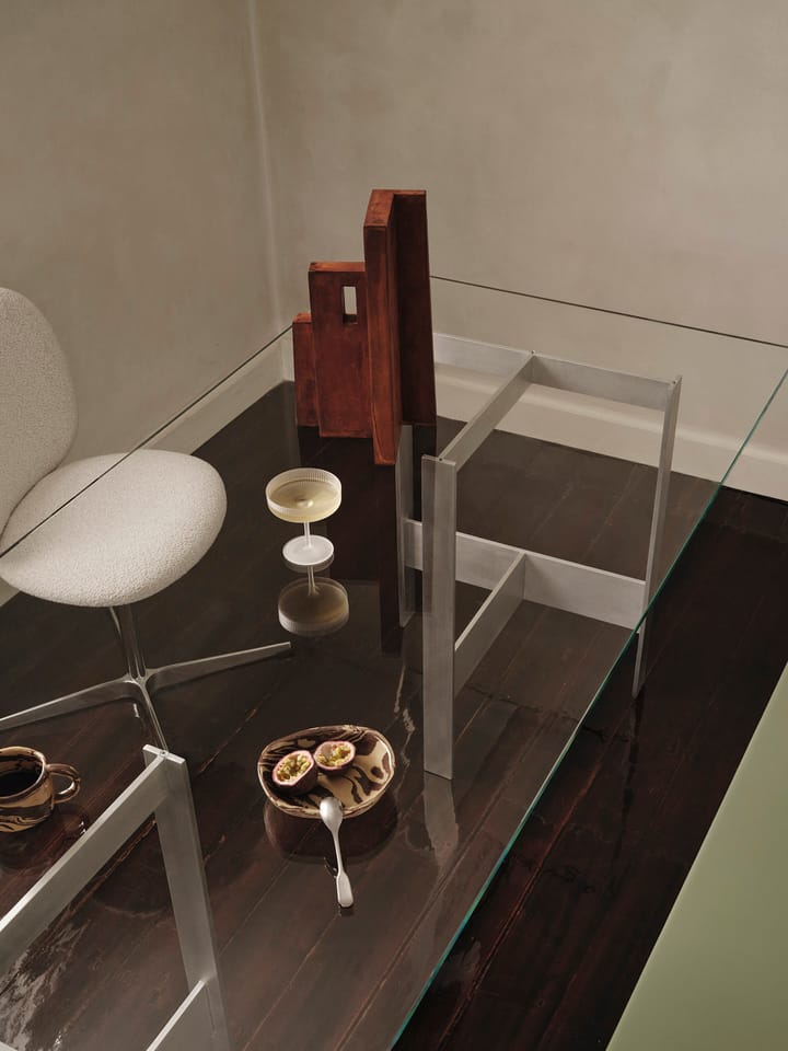 Lager eettafel 90x200 cm, Glass-aluminium Ferm Living