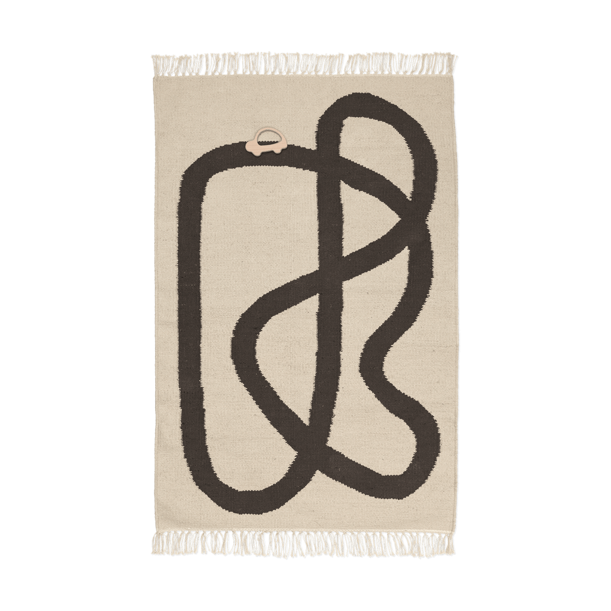 Ferm Living Lane vloerkleed 70x105 cm Off-wit-Chocolade